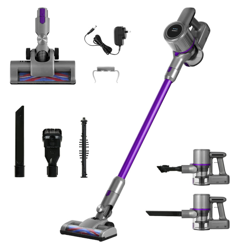 Devanti Cordless Stick Vacuum Cleaner Bagless 120W Purple