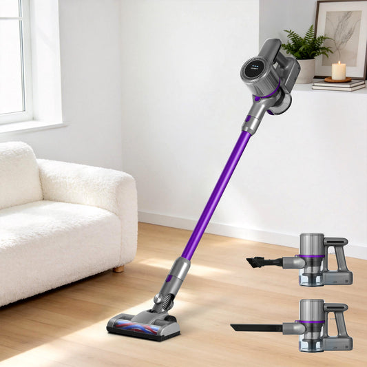 Devanti Cordless Stick Vacuum Cleaner Bagless 120W Purple