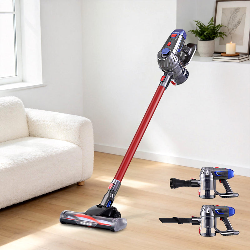 Devanti Cordless Stick Vacuum Cleaner Bagless 150W Red