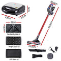 Devanti K7 Cordless Stick Vacuum Cleaner plus 3-in-1 Sandwich Maker