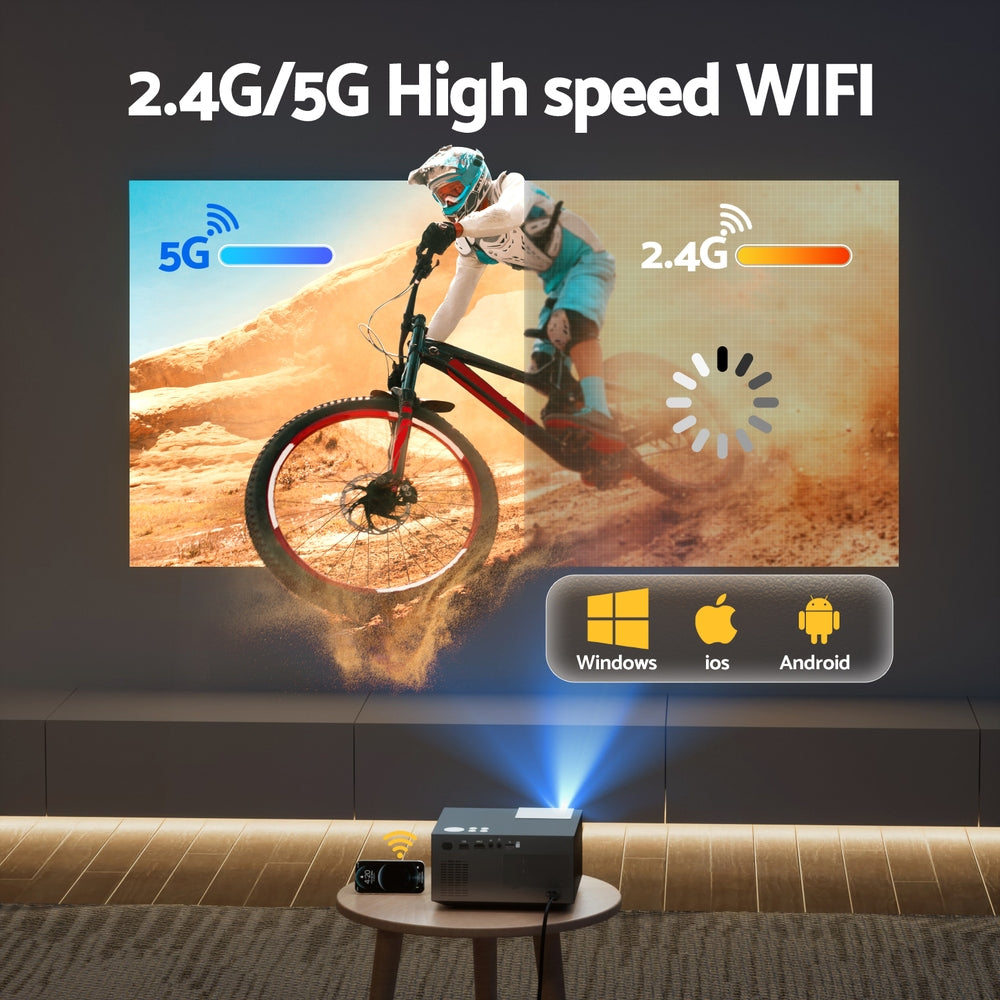 Devanti Video Project 4K 1080P Official Google TV 5G Wifi Home Cinema