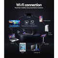 Devanti Portable Mini Projector 1080P WiFi HDMI Home Theater Black