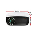 Devanti Mini Projector 1080P WiFi HDMI White Home Theater