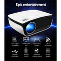 Devanti Mini Projector 1080P WiFi HDMI White Home Theater