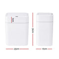 Artiss Rubbish Bin 12L 2-Pack Sensor Kitchen Automatic Motion Touchless White