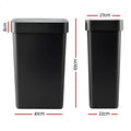 Artiss Rubbish Bin 50L Sensor Kitchen Automatic Motion Plastic Touchless Black