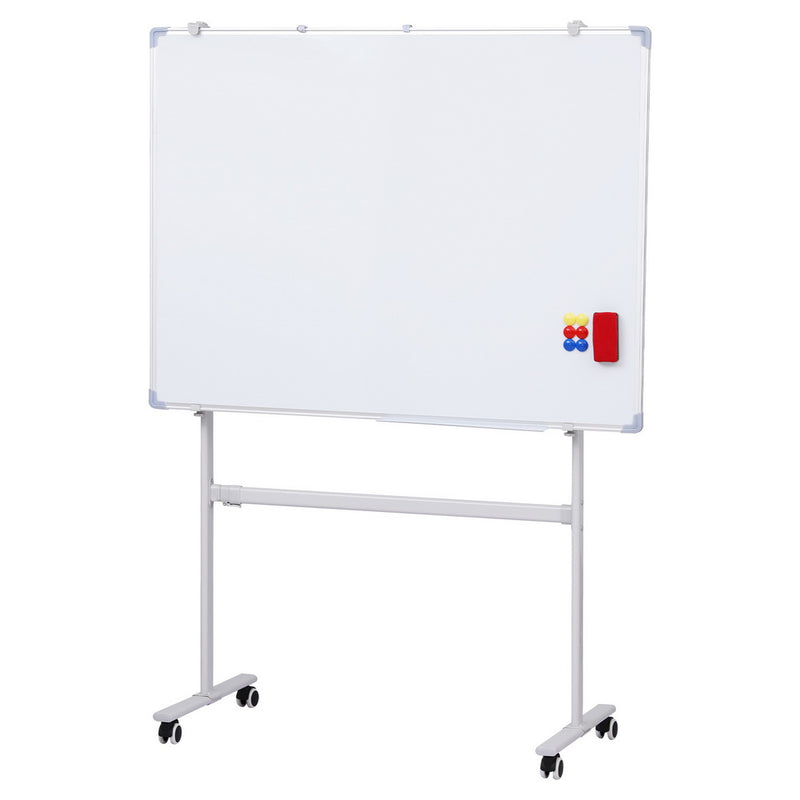Standing Whiteboard 90x120cm Double-Sided Magnetic Wheels Erase
