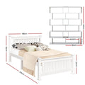 Artiss King Single Bed Frame with Bookshelf Storage