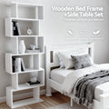 Artiss King Single Bed Frame with Bookshelf Storage