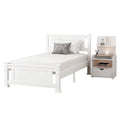 Artiss KING SINGLE Bed Frame White with Bedside Table