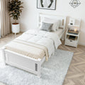 Artiss KING SINGLE Bed Frame White with Bedside Table