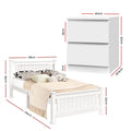 Artiss King Single Bed Frame with Bedside Table Set