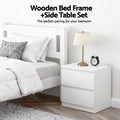 Artiss King Single Bed Frame with Bedside Table Set