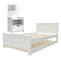 Artiss KING SINGLE Bed Frame White with Bedside Table