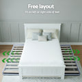 Artiss KING SINGLE Bed Frame White with Bedside Table