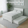 Artiss KING SINGLE Bed Frame White with Bedside Table