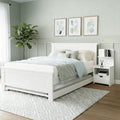 Artiss KING SINGLE Bed Frame White with Bedside Table