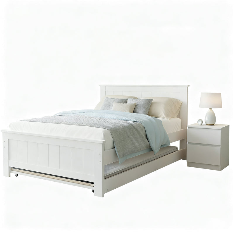 Artiss King Single Bed Frame with Bedside Table Set