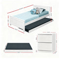 Artiss King Single Bed Frame with Bedside Table Set