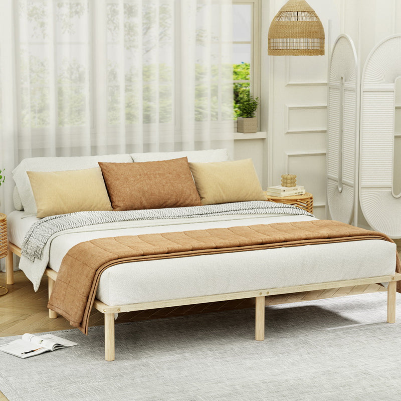 Artiss KING Size Bed Frame Wooden Timber Pine Platform Mattress Base