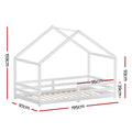Artiss Wooden Kids Single Bed Frame House White AMOS