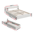 Artiss DOUBLE Bed Frame w/ Charging Ports 2 Storage Drawers