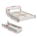 Artiss QUEEN Bed Frame Storage Drawers Charging Ports