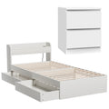 Artiss Single Bed Frame with Bedside Table Storage