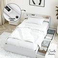 Artiss Single Bed Frame with Bedside Table Storage