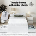 Artiss Single Bed Frame with Bedside Table Storage