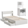 Artiss Single Bed Frame Charging Ports Bedside Table