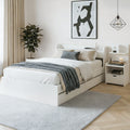 Artiss Single Bed Frame Charging Ports Bedside Table