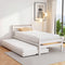 Artiss Single Bed Frame 2-in-1 Trundle Wooden White