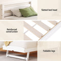 Artiss Single Bed Frame 2-in-1 Trundle Wooden White