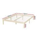 Artiss DOUBLE Bed Frame Wooden Pine Timber Base Mattress Platform