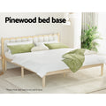Artiss KING Bed Frame Timber Pine Wooden Base Mattress Platform
