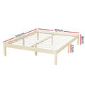 Artiss QUEEN Bed Frame Wooden Timber Pine Platform Mattress Base