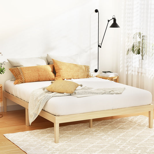 Artiss QUEEN Bed Frame Wooden Timber Pine Platform Mattress Base