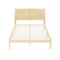 Artiss Double Bed Frame Rattan Headboard Wooden Base BRUNO