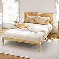 Artiss Double Bed Frame Rattan Headboard Wooden Base BRUNO