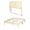 Artiss QUEEN Bed Frame Rattan Headboard Wooden Base BRUNO
