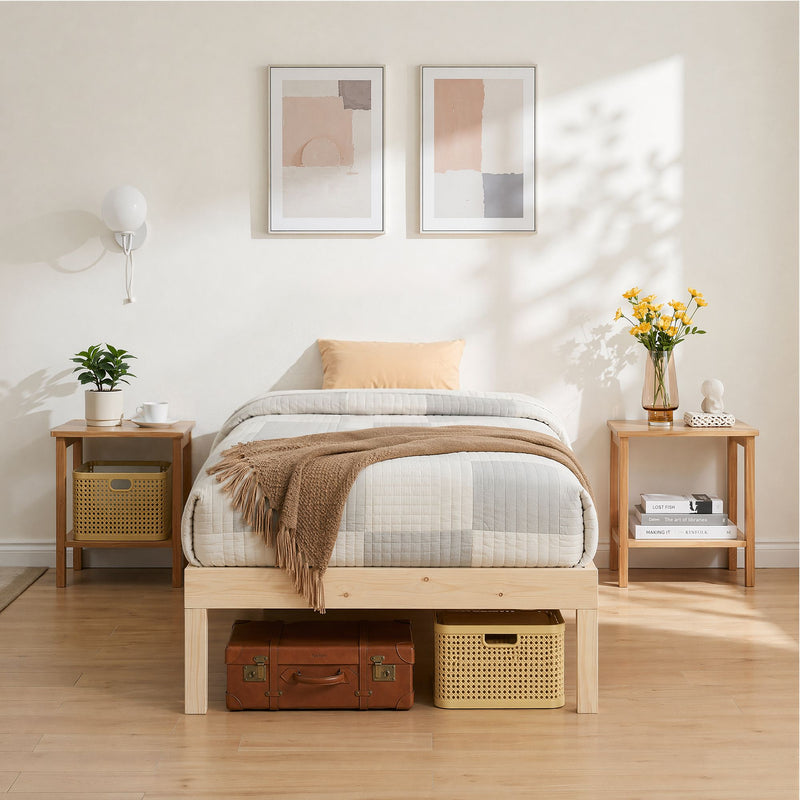 Artiss Bed Frame SINGLE Size Wooden Base Mattress Platform Timber Pine BRUNO