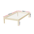 Artiss Single Bed Frame Timber Pine Wooden Slat Platform Mattress Base