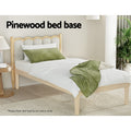 Artiss Single Bed Frame Timber Pine Wooden Slat Platform Mattress Base