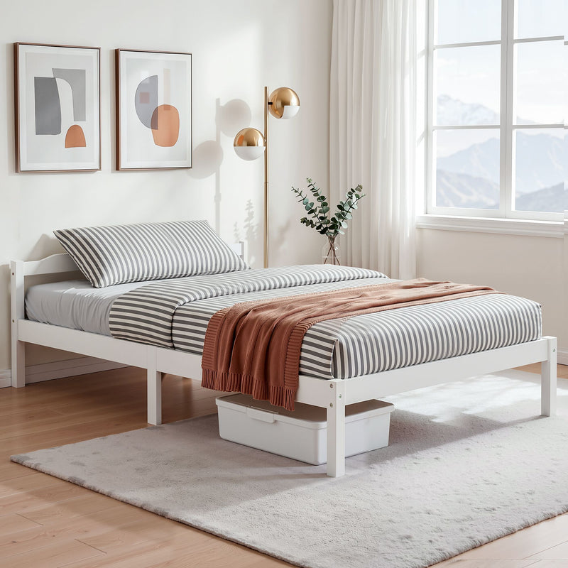 Artiss LEXI DOUBLE Bed Frame Wooden White 138x188cm