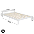 Artiss LEXI DOUBLE Bed Frame Wooden White 138x188cm