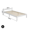 Artiss Single Bed Frame Wooden White LEXI