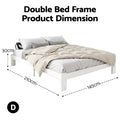 Artiss Wooden Bed Frame DOUBLE White JADE