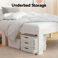 Artiss Wooden Bed Frame DOUBLE White JADE