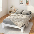 Artiss Wooden Bed Frame DOUBLE White JADE
